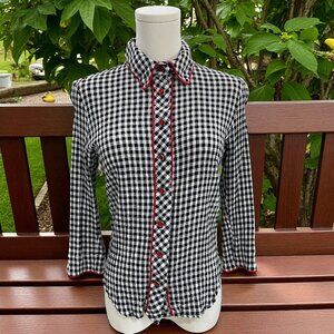 Lady Reiner Cowgirl Couture Gingham Blouse XS Western Retro Cottagecore Chic